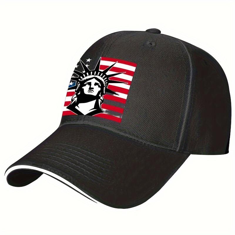 Statue of Liberty American Flag Baseball Cap Patriotic Unisex Polyester Casual Adjustable Sun Protection Hat