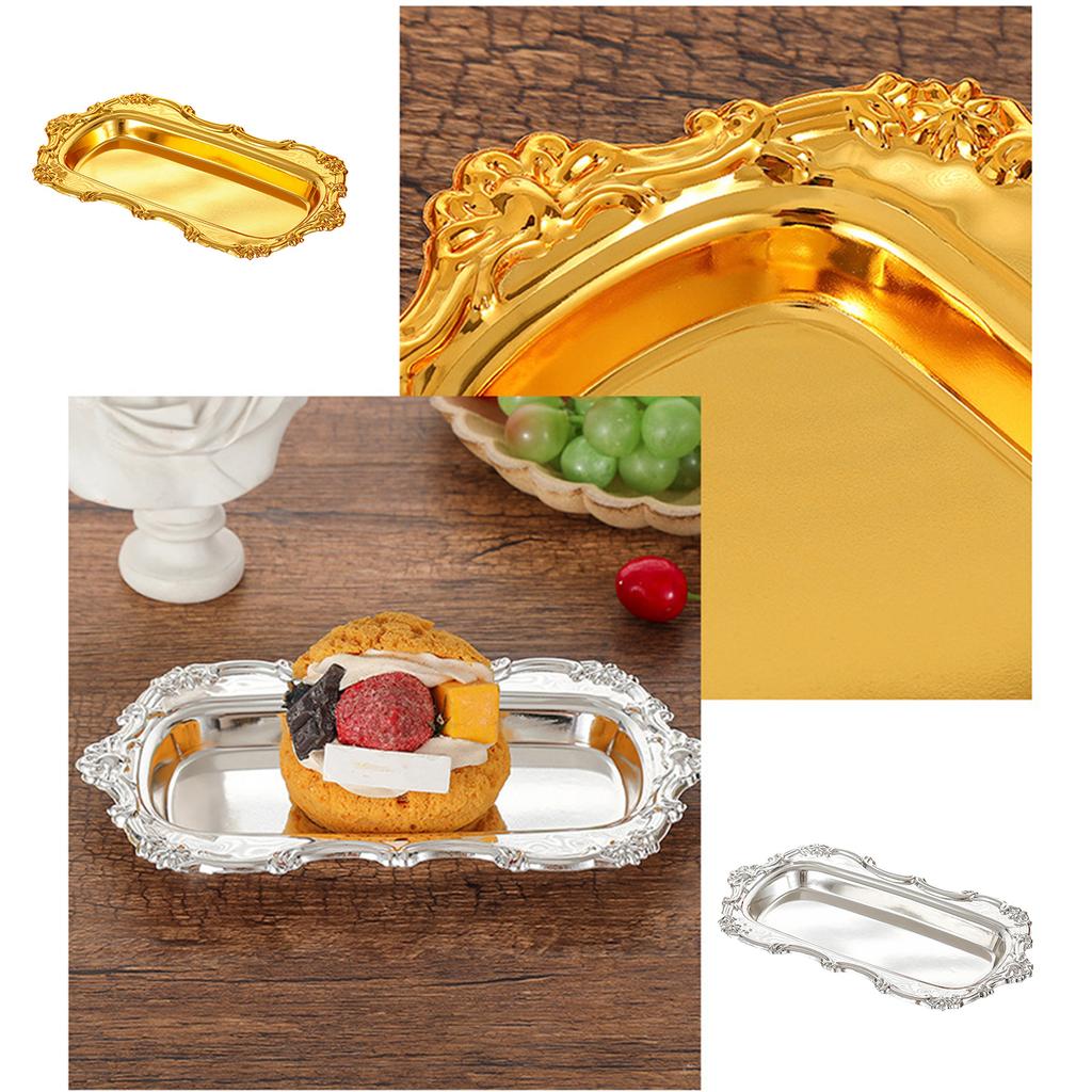 Multifunctional Iron Tray For Coffee Table Centerpieces Dessert Platter Snacks Plate Kitchen Counter Decoration