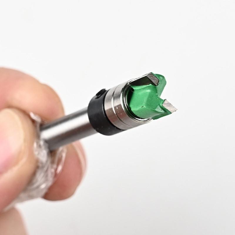 Durability Milling Cutter AntiRust Router Bit with Double Bearing for Enhances Stability Suitable for Grooving Tasks