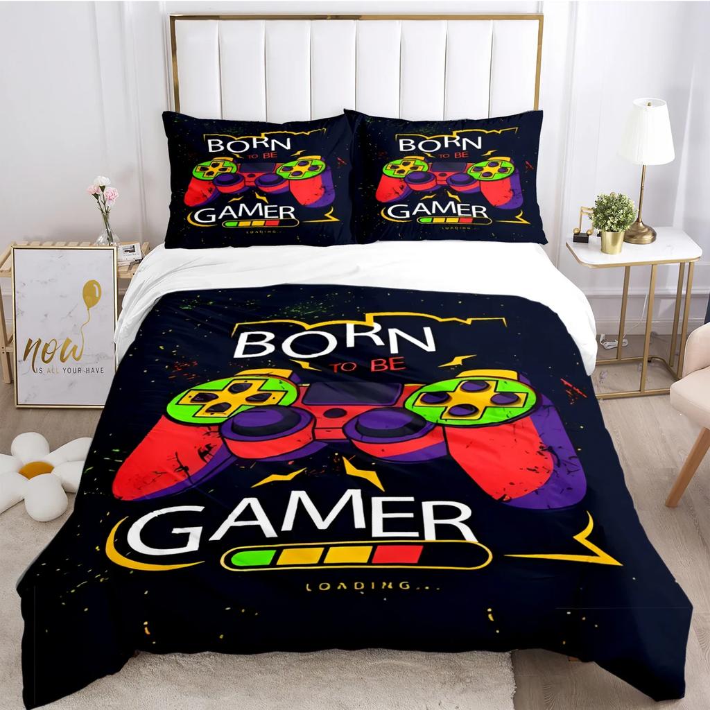 Gamer Game Controller Duvet Cover Comforter Bedding sets Soft Quilt Cover and Pillowcases for Teens Boy Single/Double/Queen/King