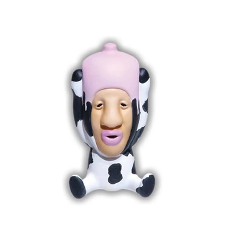 Japan QUALIAS 1st Mr. Fart Peach Cow Sand Sculpture Model Quirky Desktop Ornaments Capsule Toy No Eggshells