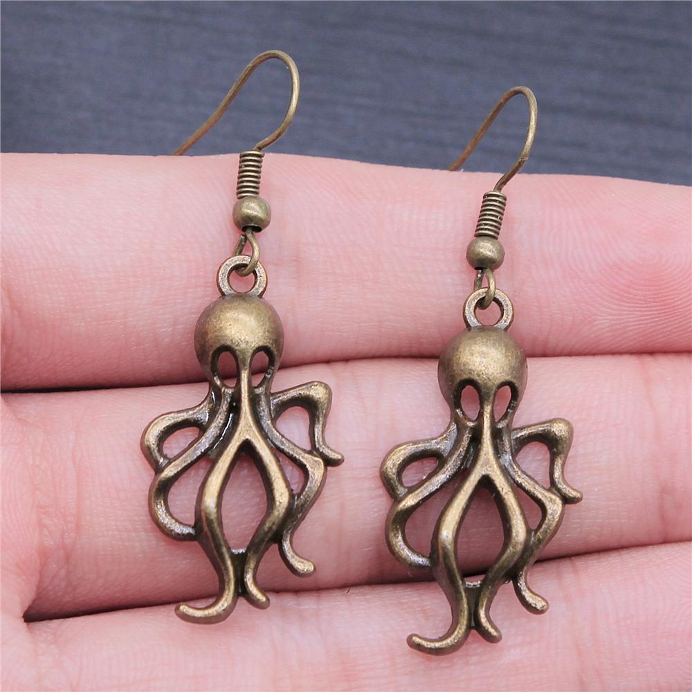 Sea Animal Marine Life Dangle Earring Vintage Shell Dolphin Octopus Squid Turtle Mermaid Shaped Earring For Women Summer Earring
