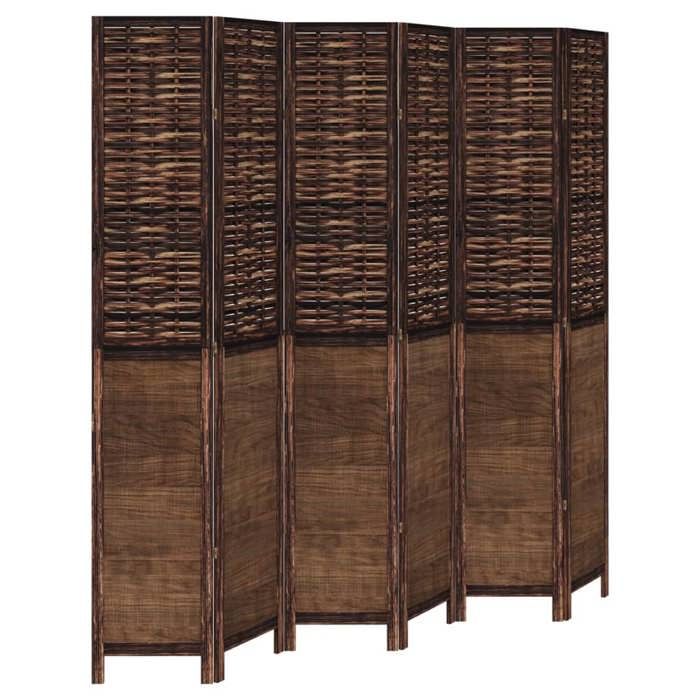 VidaXL Room Divider 6 Panels, Room Separator, Privacy Screen, Living Room Bedroom Screen, Dark Brown Wood 358716