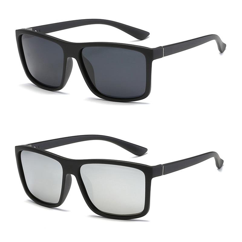 2PCS Polarized Retro Colorful Square Sunglasses Women Men Simple Trend Brand Designer Sun Glasses Driving Male Female Glasses