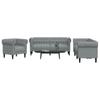 Vidaxl 3-Cz. Living Room Set, Light Grey, Upholstered In Fabric