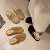 Thick-bottomed retro bag head half slippers women's spring new outer wear one pedal lazy person
