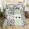 Cow Print Duvet Cover Twin Size, 3 Pieces Cow Bedding Set with 2 Pillowcases, Black and White Comforter Cover Bedroom Decor