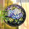 Acrylic Hydrangea Flower Suncatcher Stained Glass Effect Window Hanging Ornament Floral Gift for Home