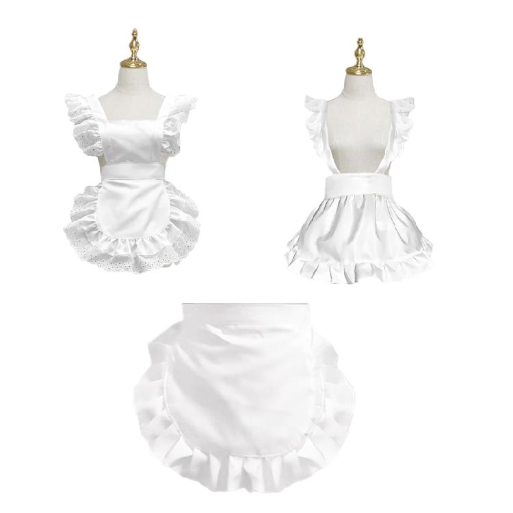 Costume Grembiule da Cameriera Grembiule da Cameriera Arricciato Regolabile per Halloween Cosplay Donna Grembiule da Cucina Grembiule da Cucina Grembiule da Servizio