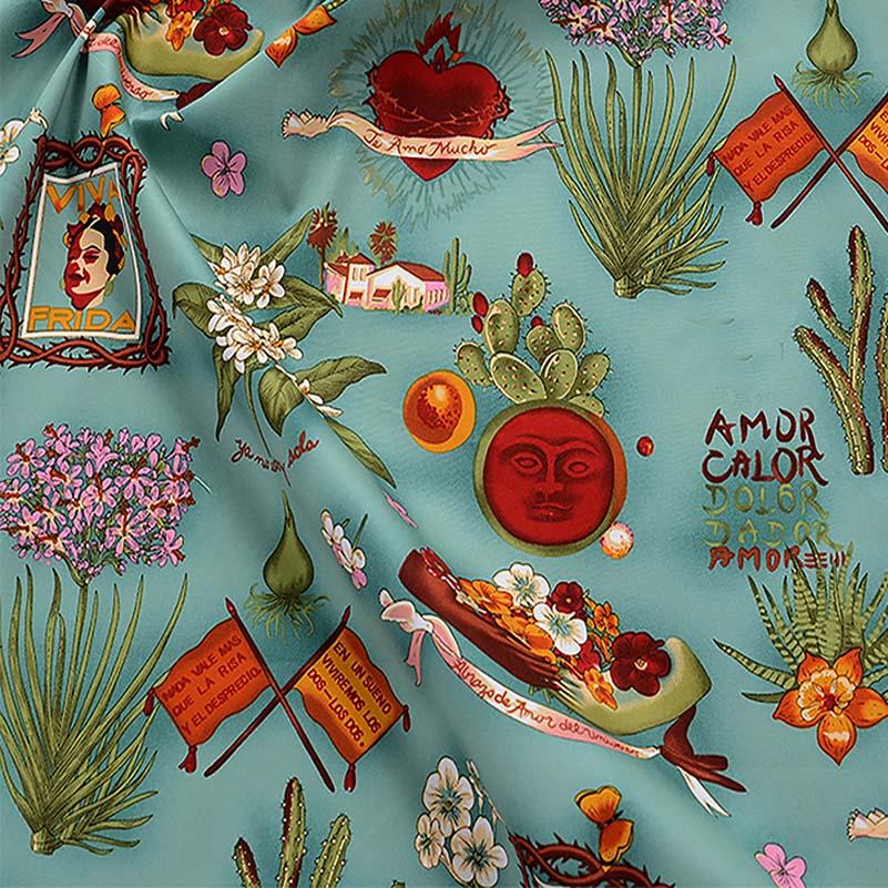 50*140cm Lycra Cotton Fabric Vintage Stretch Satin Sew Clothes Dress Quilting DIY Dolls Handmade By Half Meter flores de tela