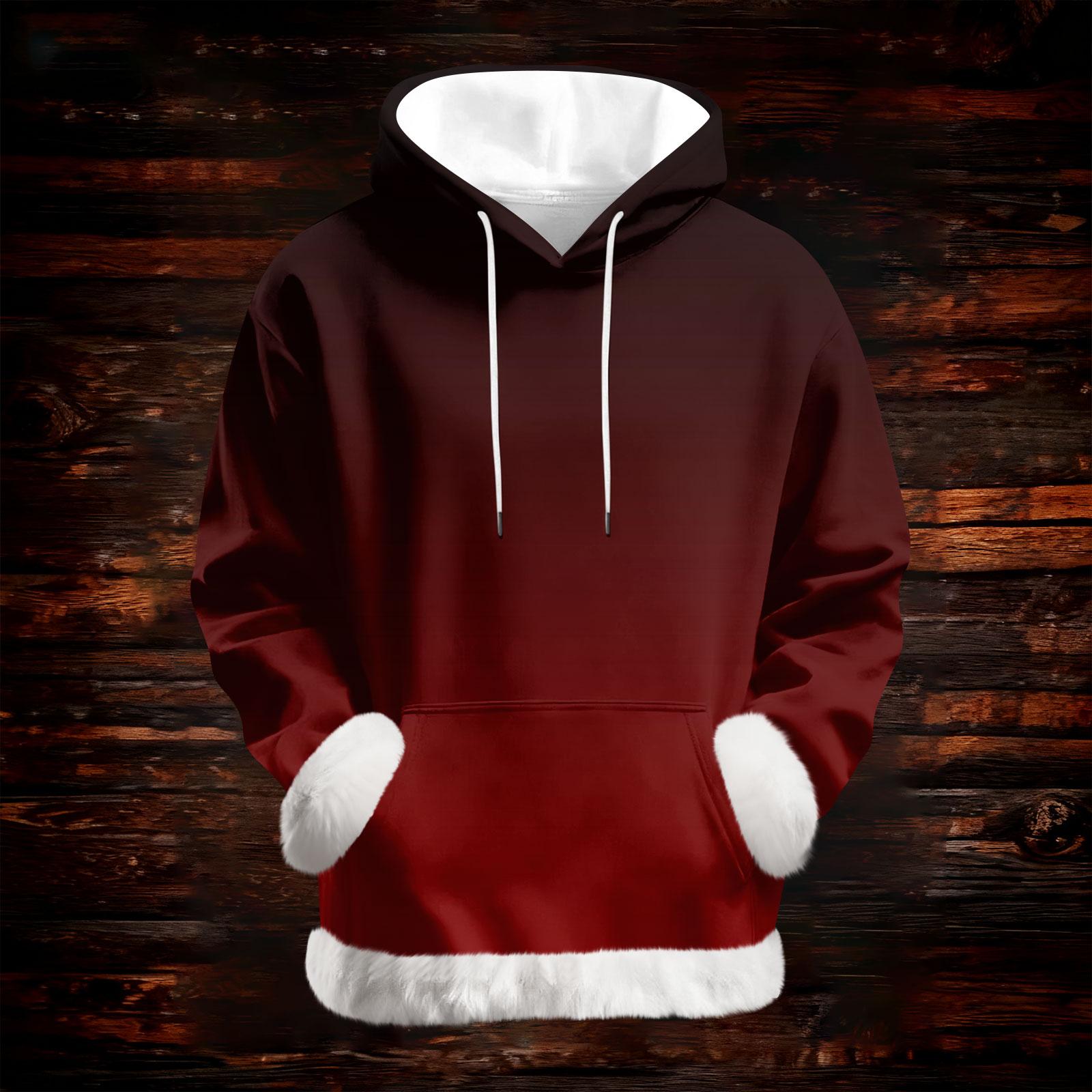 

Женская повседневная модная толстовка с капюшоном и длинным рукавом с принтом XL винный