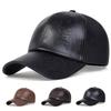 Retro PU Leather Baseball Cap Adjustable Unisex Sun Protection Hat for Outdoor Travel Caps Casual Hats Wear