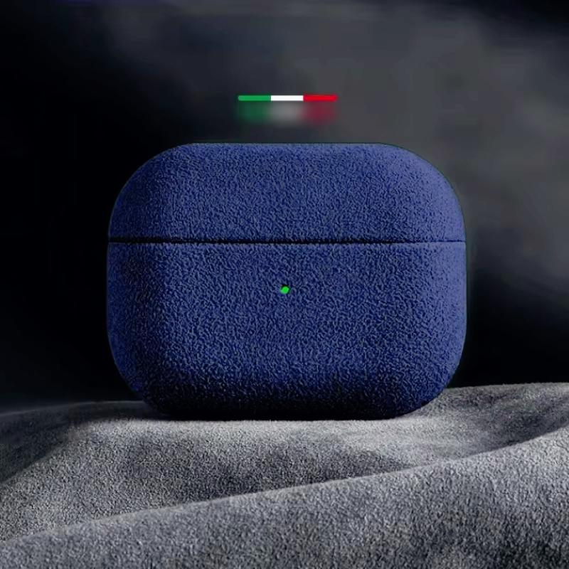 Olasz Velúr Bőr Tok Airpods Pro 2-höz Luxus Műbőr Teljesen Körbefogó Tok Airpods 4 3 Tokhoz Vezeték nélküli Töltés