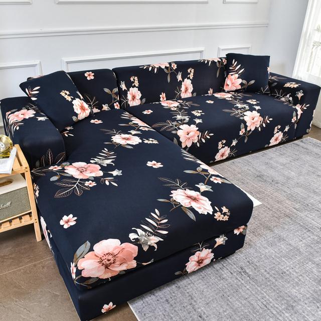 Style Printed L Shape Sofa Covers For Living Room Sofa Protector Anti -Dust Elastic Stretch Covers For Corner Sofa Cover