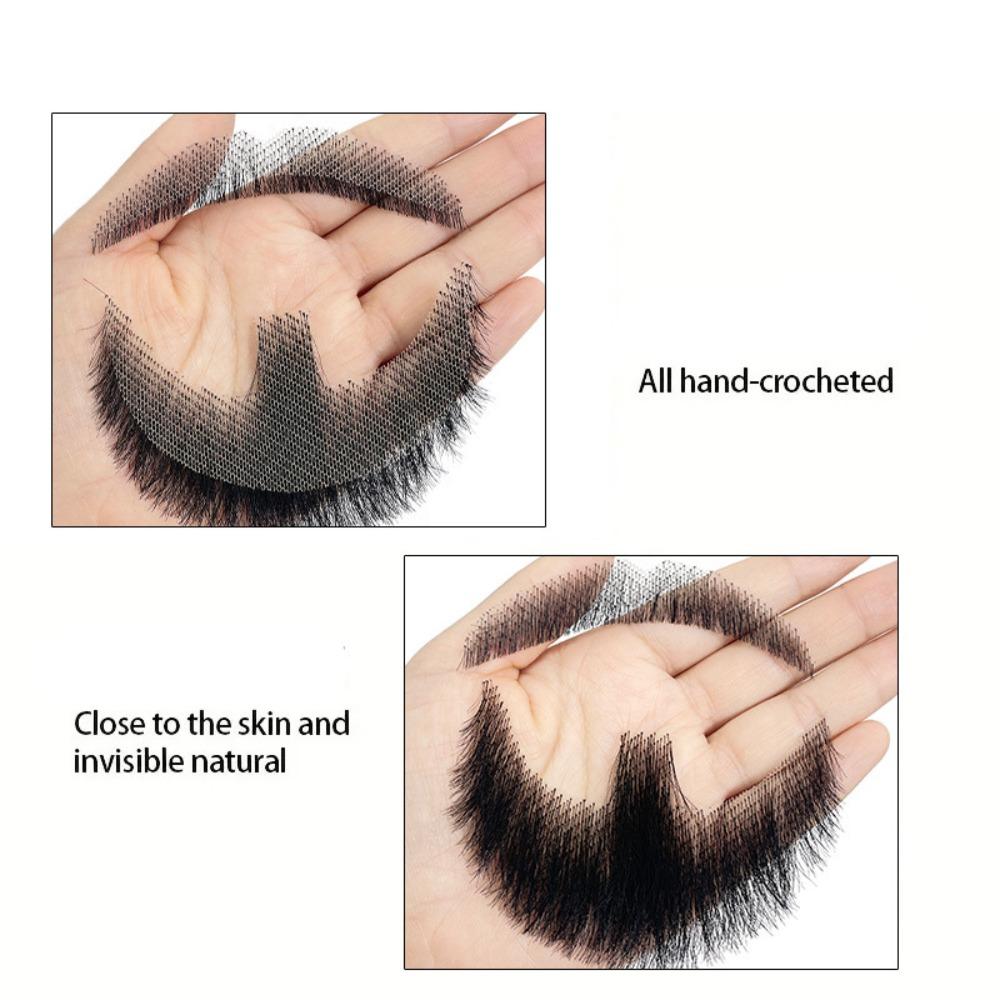 Fancy Human Hair Beard Real Hair Realistic Fake Moustache Makeup Fake Beard Man