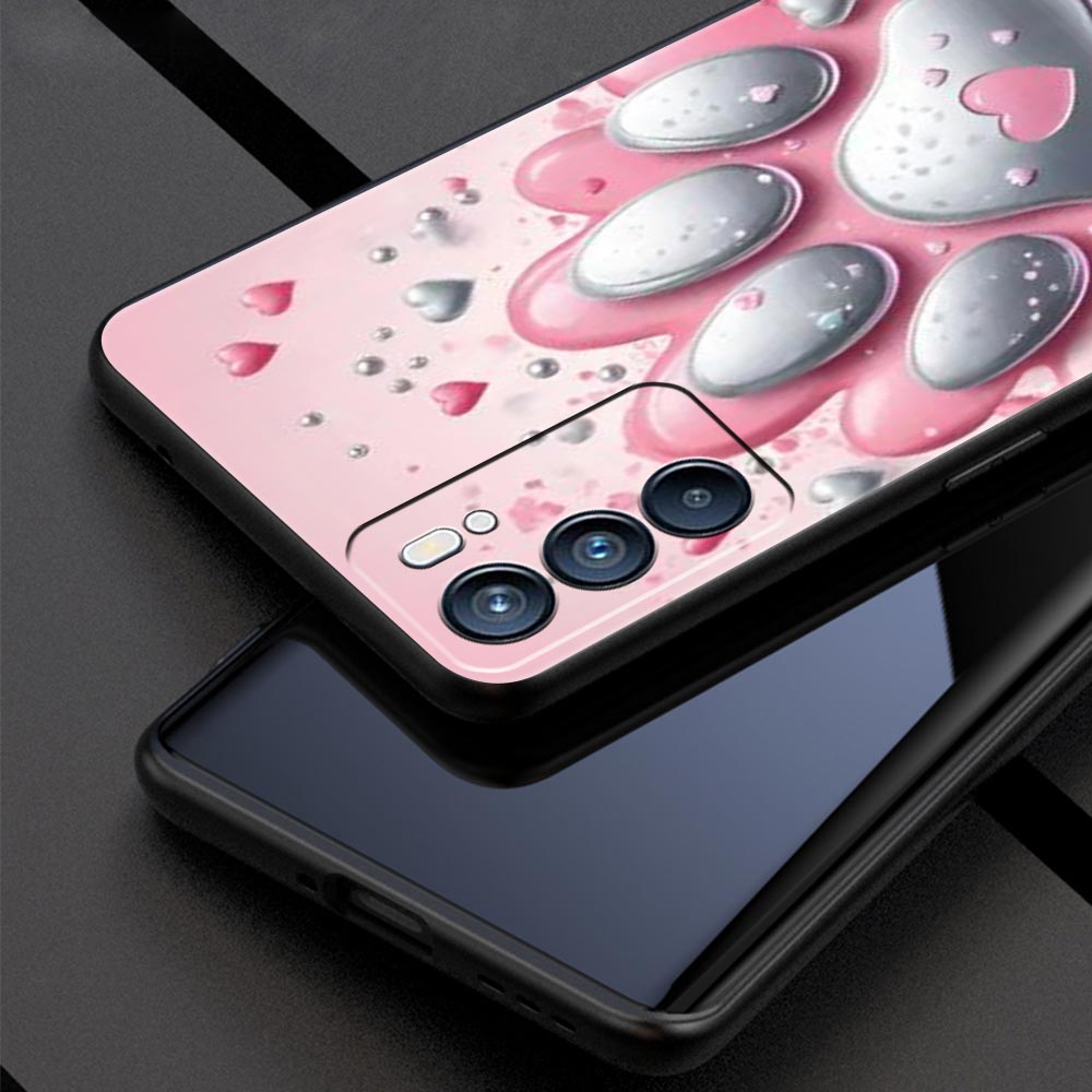 Og Paw Print Aesthetics Phone Case For Oppo Reno 13 12 11 10 7 F Find X5 X6 A98 A80 A79 A78 A57 A54 A31 A17 Pro Soft TPU Cover