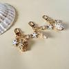 Pearls Embellished Seashells Keychain Portable Bag Charm Decoration for Women Stylish Functional Accessory