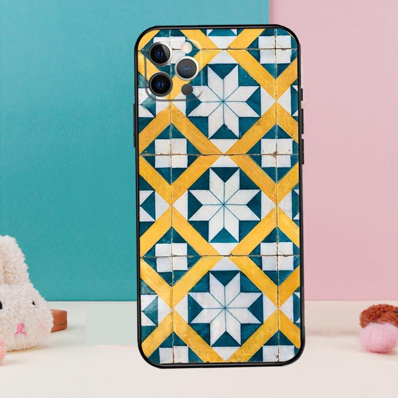 Moroccan Tile Phone Case For iPhone 16 14 13 12 11 15 Pro Max 12 13 mini XR 15 16 Plus 16e Cover Coque