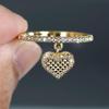 Dreamy Exquisite Heart-Shaped Zircon Pendant Ring for Women