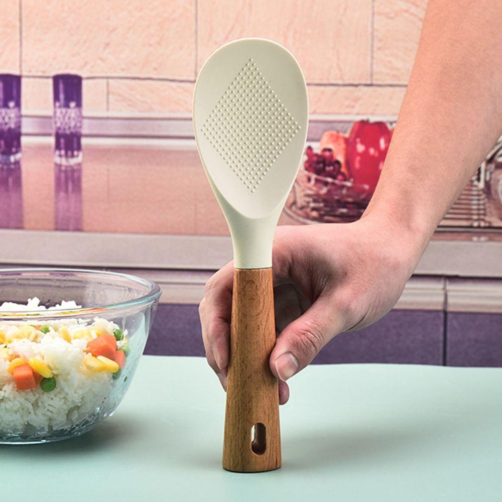 

Wooden Handle Rice Spatula Heat Resistant Paddle Rice Home