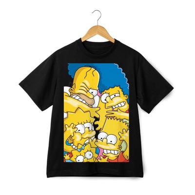 Simpsons Family Fight Graphic T-shirt – Cartoon Mashup Streetwear Unisex Tee
