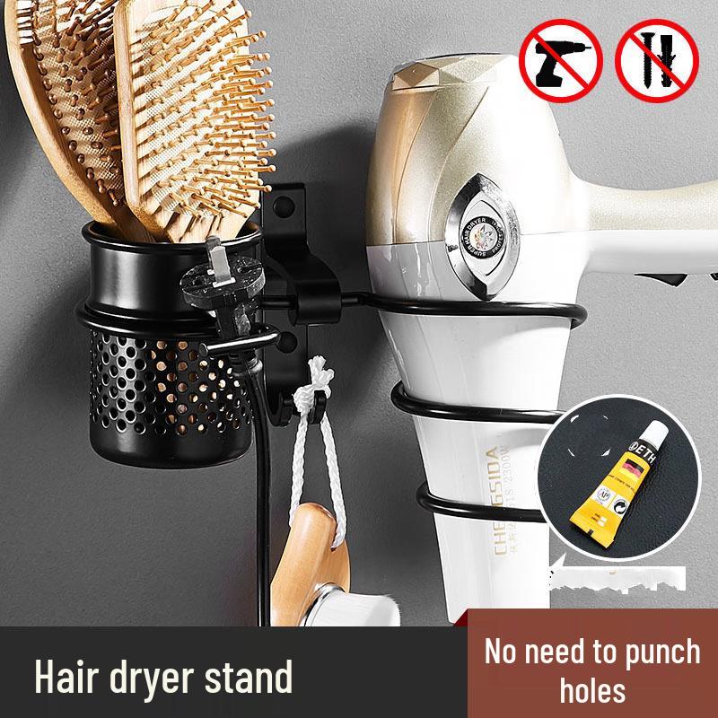 Punch-Free Hair Dryer Wall Mount Holder