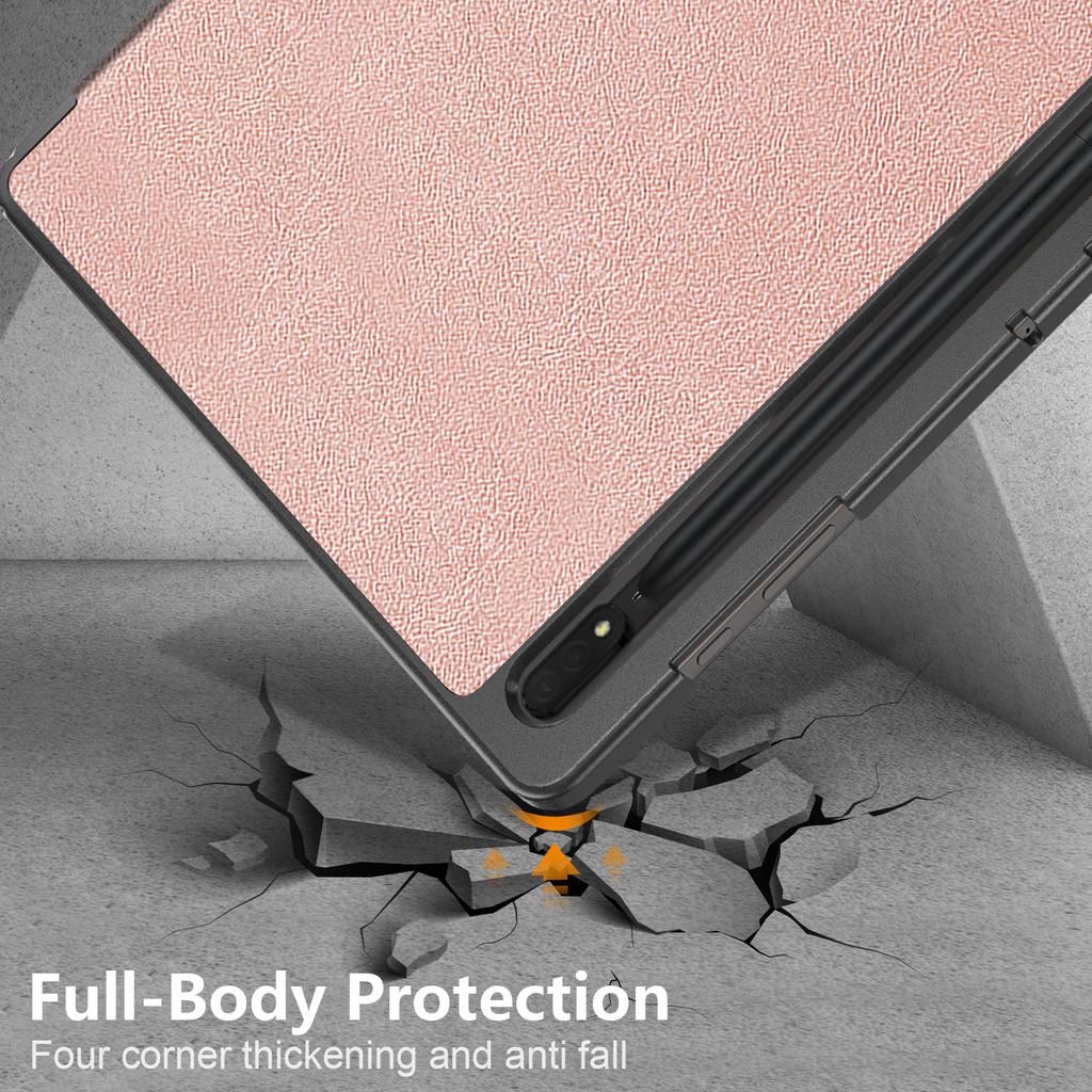 Mágneses TPU bőr toll foglalatú táblagépborító Samsung Galaxy Tab S9 Ultra 14,6 hüvelykes forgó, kihajtható állvány, három összecsukható, vékony, könnyű
