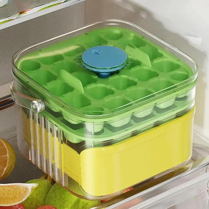 50 Grid Ice Cube Mold Large Capacity Reusable Ice Maker Household Food Grade Double-Layer Ice Storage Box Ice Cube Tray Mold