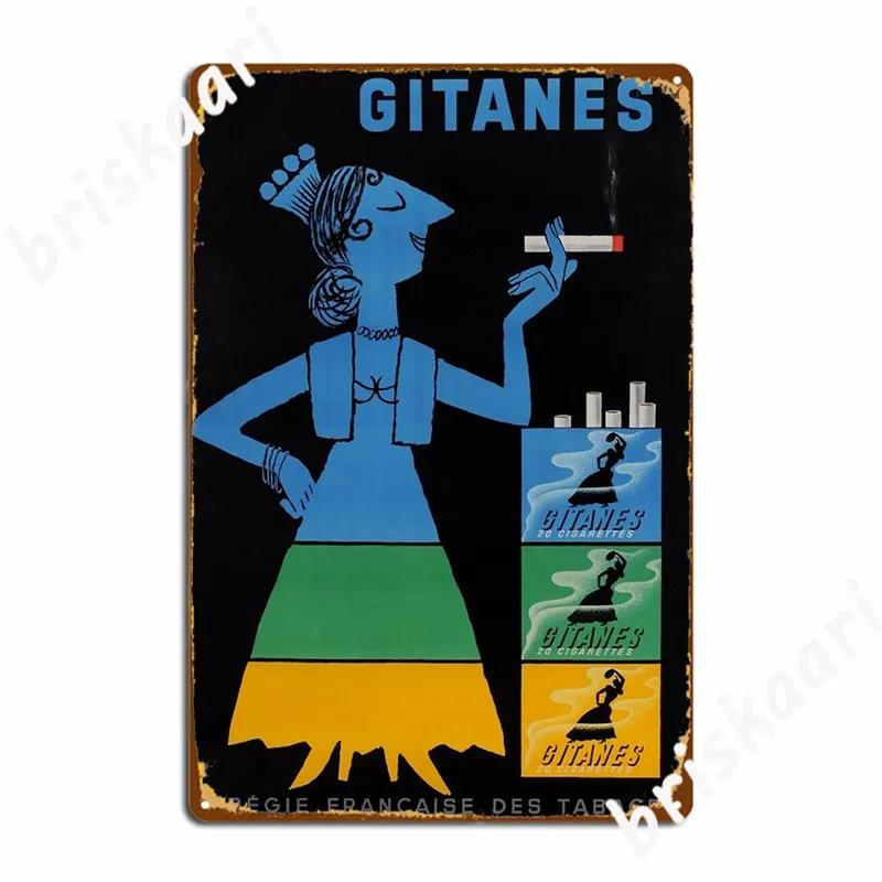 Сигареты Gitanes Металлическая табличка Постер Картина Декор Стена Печать Гостиная Жестяная вывеска Постер 20x30cm