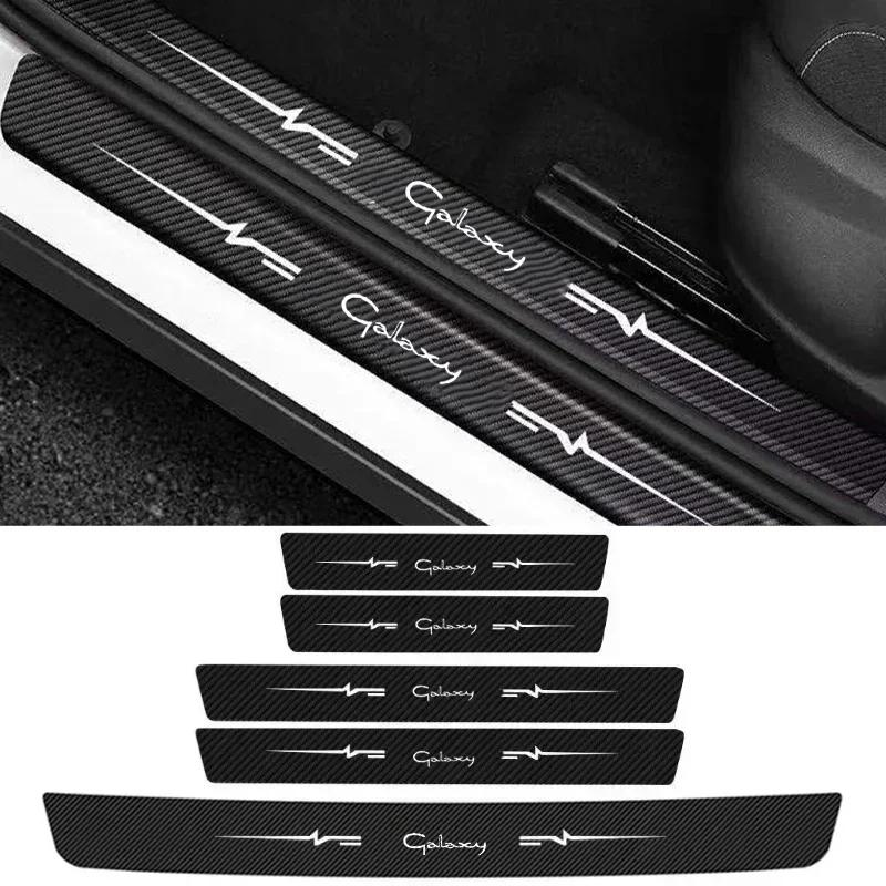 AAANF1 Car Door Sill Protector Stickers For Ford GALAXY Logo Badge Waterproof Decals Guard Plate Bumper Anti-Scratch Auto Accessories