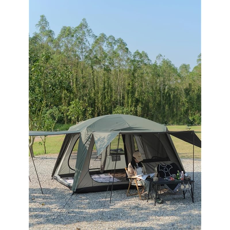 

Vidalido tent For 4-6 people two room tent [3 living rooms + 2 room tent] Large size family dome tent double layer waterproof camp UPF50+ tarp tent