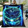 3D Wolf Spirit Fenrir Moon Dream Animal Blanket,Flannel Blanket Throw Blanket,Warm Blanket for Living Room Bedroom Beds Sofa