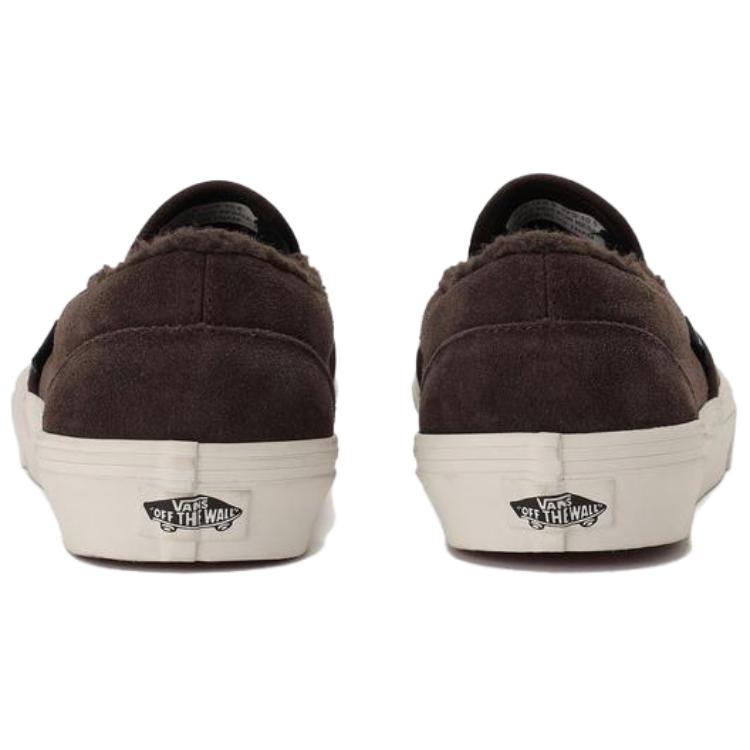 Vans Classic Slip-On Leather Fashion Comfortable Low-Top Skate Shoes Unisex Sneakers Brown VN000CT5DFM