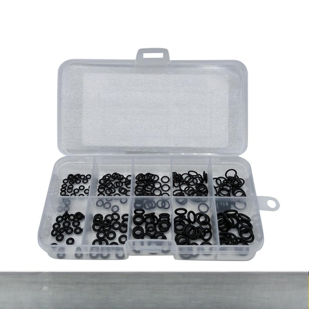 250PC Nitrile Rubber High Temperature Resistant O-ring Set Black Leather Ring Sealing Ring 10 Grid Small Set Oil Seal
