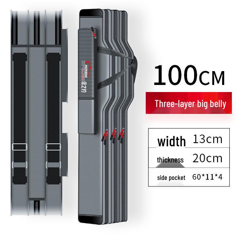 Bolsa Espessa de Grande Capacidade de Três Camadas para Armazenamento de Aparelhos e Varas de Pesca