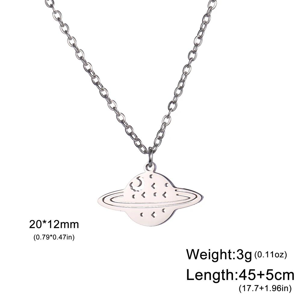 

Модная планета Сатурн Вселенная Кулон-ожерелье Cazador для женщин Чокер из нержавеющей стали Цепочка на шею Украшение Подарок на день рождения