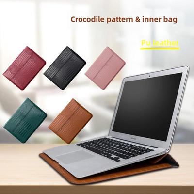 MacBook Air, Huawei ve Xiaomi için PU Deri Laptop Kılıfı - Yatay Tasarım Notebook Çantası