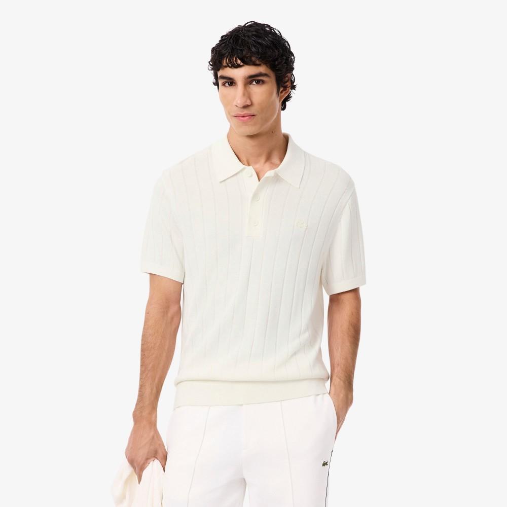 [lacoste] Мужской хлопковый фактурный лонгслив-поло с коротким рукавом AH5339-55N70V 3