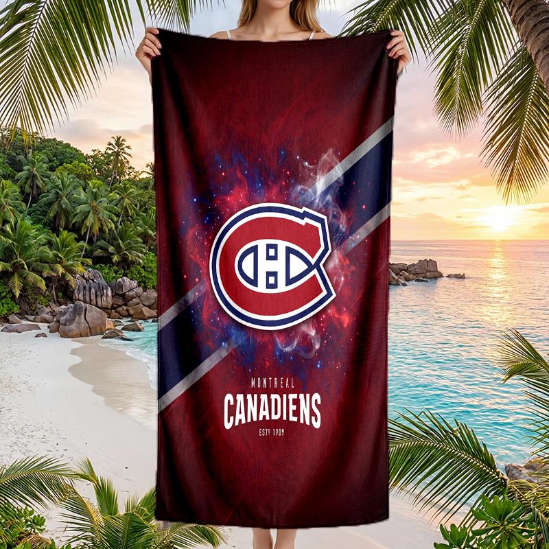 Montreal Canadiens Mode Strandtuch Tragbar Weich Schnelltrocknend Handtuch Für Schwimmen Camping Urlaub