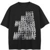 Sokak Giyimi Harfler Grafik Siyah Tişört Pamuk Unisex Üstler Tees Yaz Kısa Kollu Tişört(6)