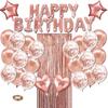 Happybirthday Birthday Balloon Set, Rain Curtain Birthday Letter Balloon Adult Kids Party