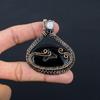 Black Solar Druzy Gemstone Pure Copper Wire Wrapped Handmade Pendant Jewelry For Gift