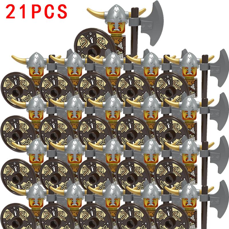 21pcs/lot Medieval Orcs Dwarf Cannibal Soldiers Accessories Knives Swords Weapon Kids Toys Gifts