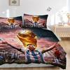 Argentinien Weltmeisterschaft Feier Bettwäsche Set Bettbezug Geschenk für Schlafzimmer, Enthält 1 Bezug und 2 Kissenbezüge, Ohne FüllungB608
