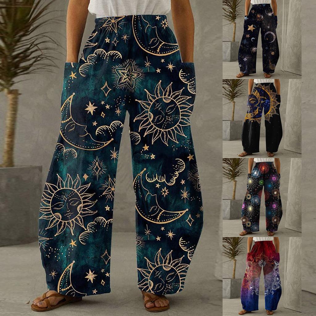 Moda Donne Loose Print Elements Wide Leg Pants Elastico Vita Comodi  Pantaloni per la casa acquista in modo economico — spedizione gratuita,  recensioni reali con foto — Joom