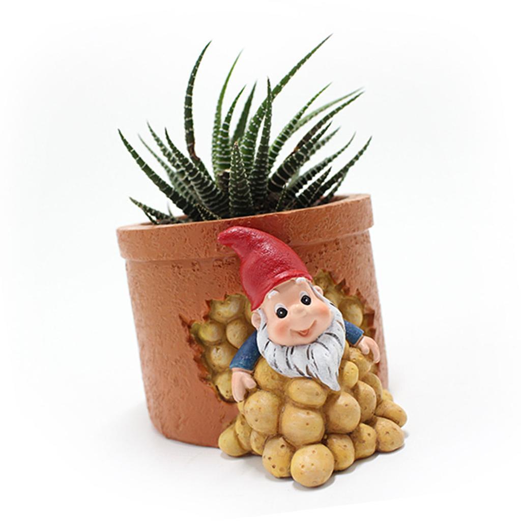 Innovative Resin Dwarf Flower Pot Ornament Patio Garden Elf Succulent Pot Planter Decoration