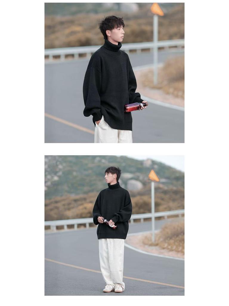 Herren Hochhals Grobstrick - Japanischer Stil Winter Basisschicht