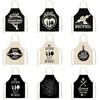 Letter Alphabet Kitchen Aprons for Women Cotton Linen Bibs Household Cleaning Pinafore Home Cooking Apron Delantal