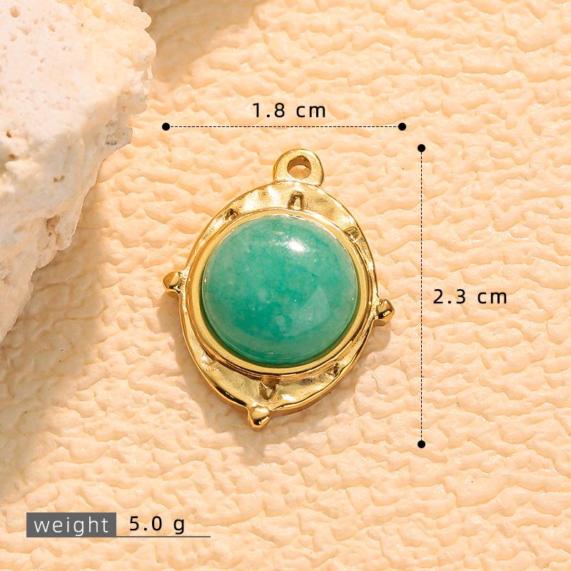 Maillard Style Multicolor Natural Stone Oval and Irregular Pendant, Necklace, Earrings, and Bracelet Accessories