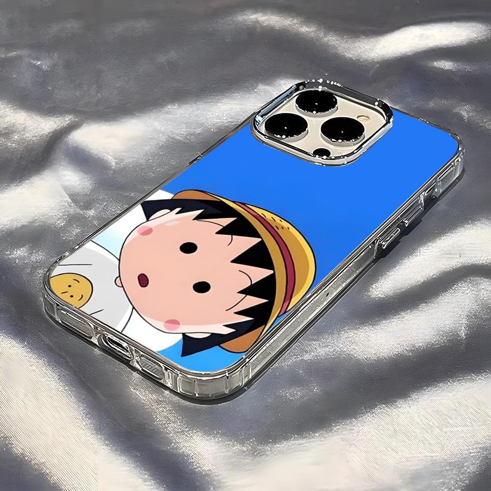 Chibi Maruko-chan Phone Case For IPhone 17 Pro Max 16 15 14 Pro Max IPhone 13 Pro Max 11 Plus Transparent Cover